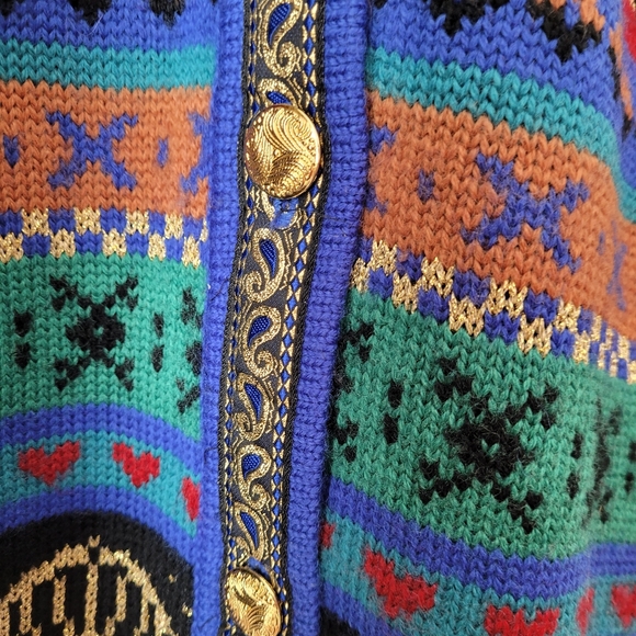 Vrikke of Norway Irene Haugland Zahl Designed Scandinavian Wool Cardigan XL - Picture 10 of 16